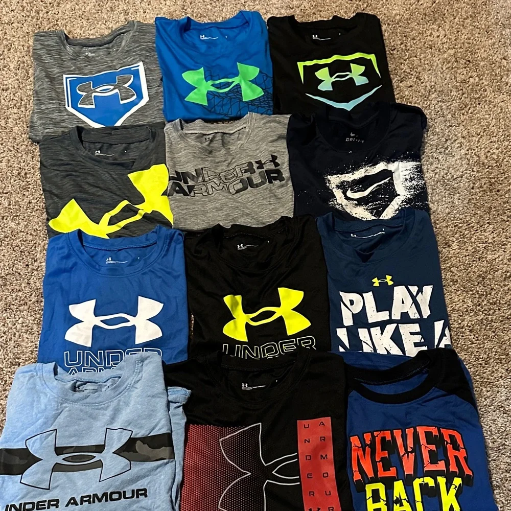Under Armour Kids Tees - Blue, Gray, Black, Yellow - Picture 1 of 1